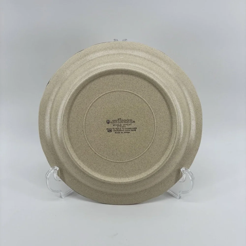 2 Vtg Mikasa Whole Wheat Stoneware Dinner‎ Plate 10.5